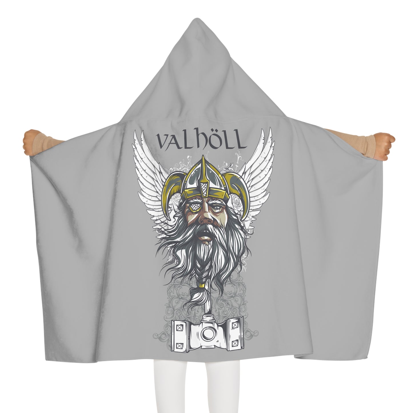Youth Hooded Valholl Towel (Light Grey)