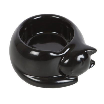 Black Cat Ceramic Tealight Candle Holder