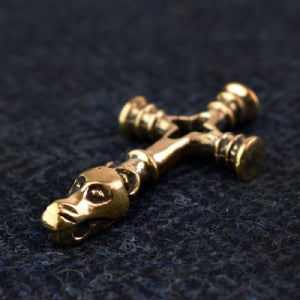 Dragon Head & Cross Hammer Pendant Bronze