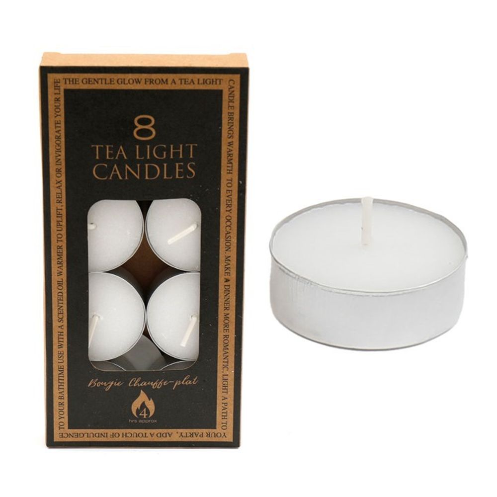 Pack of 8 (4-Hour) Unscented Tealight Candles