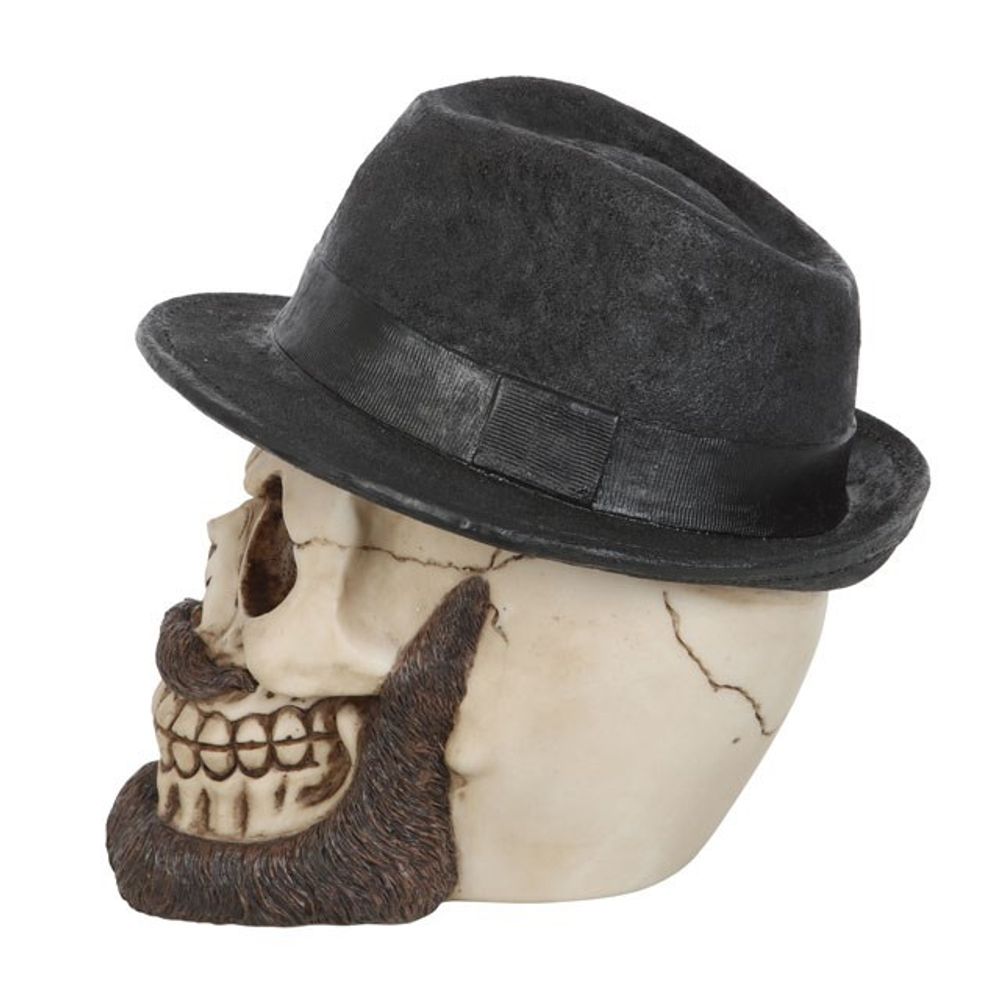 Skull Ornament with Trilby Hat
